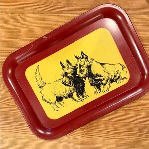 Vintage Scottie Dog Metal TV or Serving Tray
